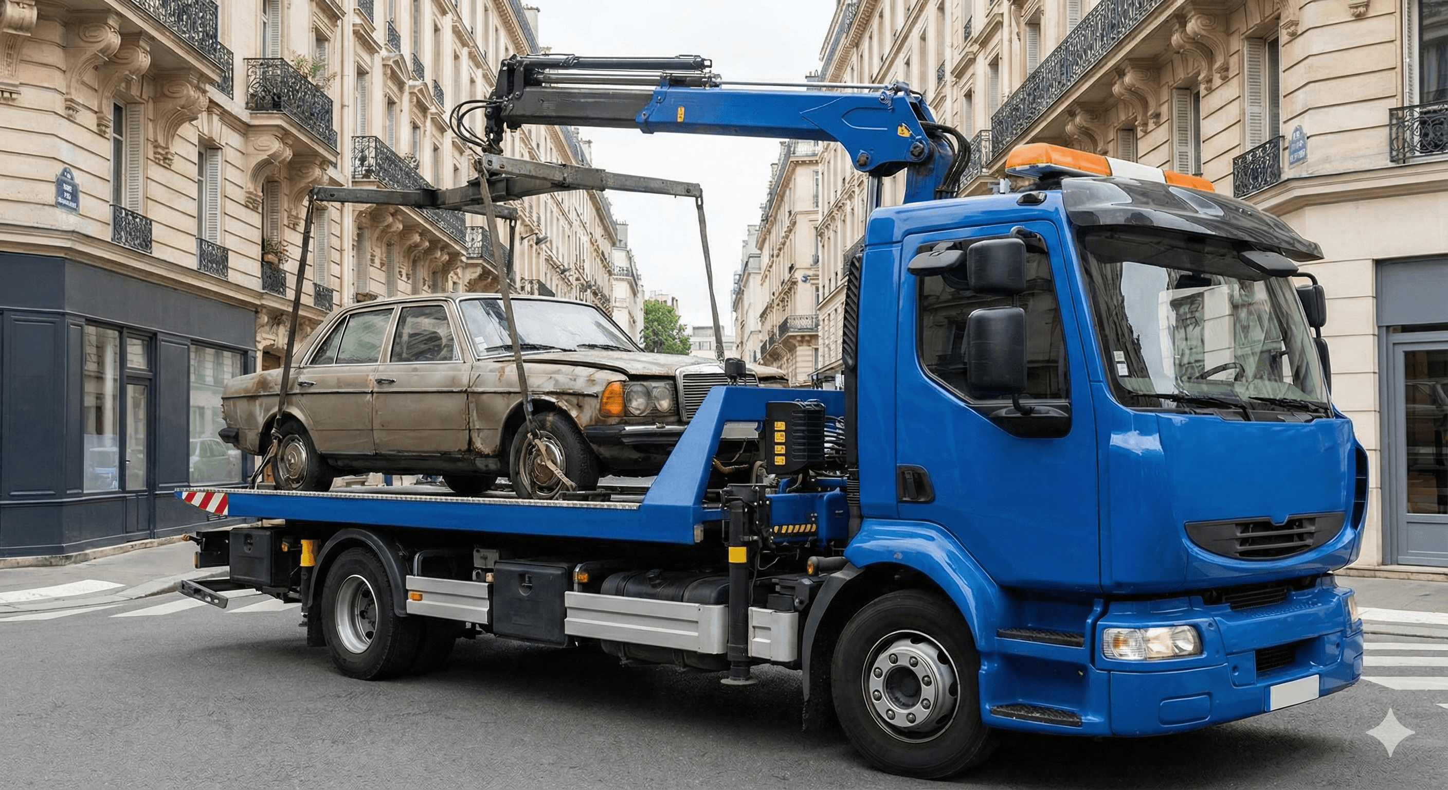 Intervention épaviste remorquage